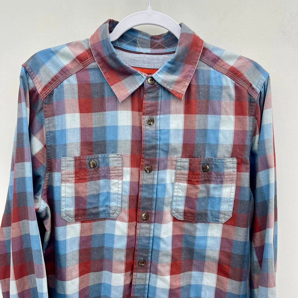 The North Face Button Down Shirt Men’s Medium Blue Red Plaid Long Sleeve‎ Casual - Picture 3 of 8